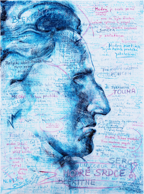 MODRÁ (obraz pro ideový plakát 58. ročníku Chopinova festivalu)